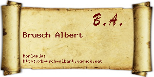Brusch Albert névjegykártya